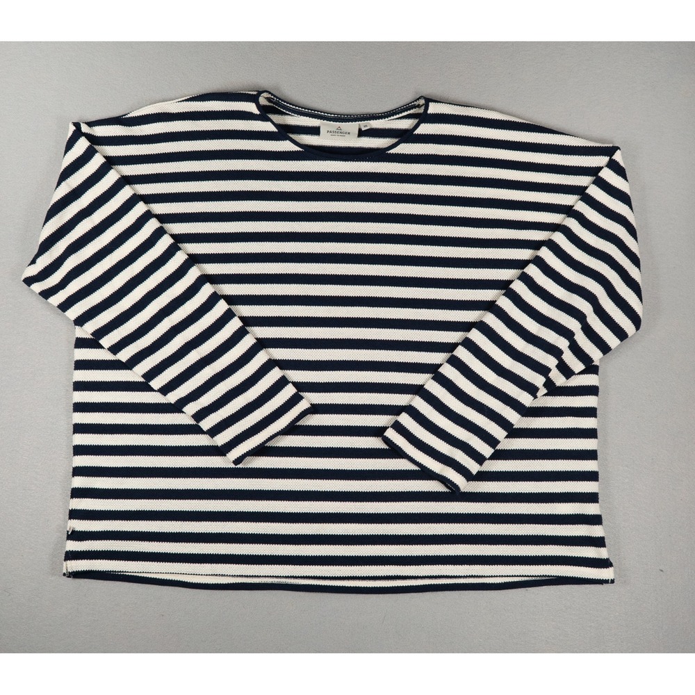 Passenger Made to Roam Striped Pullover Women's XXL Navy Cream